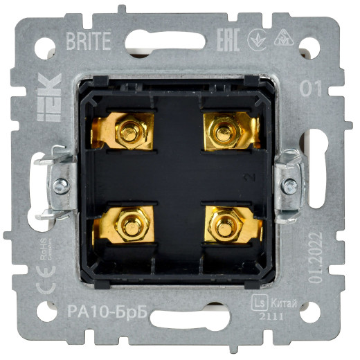 BRITE Аудиорозетка 4-мест. РА10-БрБ бел. IEK