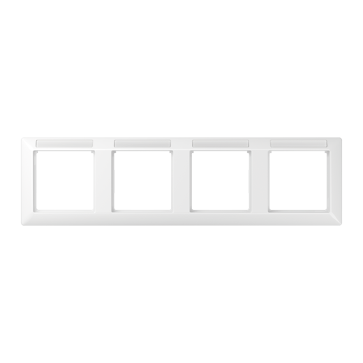 Рамка 4-кратная горизонтальная с полем для надписи белая