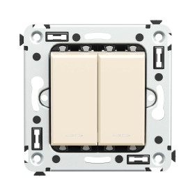 DKC Avanti Выключатель двухклавишный в стену, 