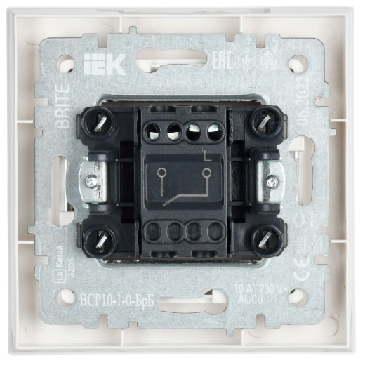 BRITE Выключ. 1-кл. 10А в сб. ВСР10-1-0-БрБ бел. IEK