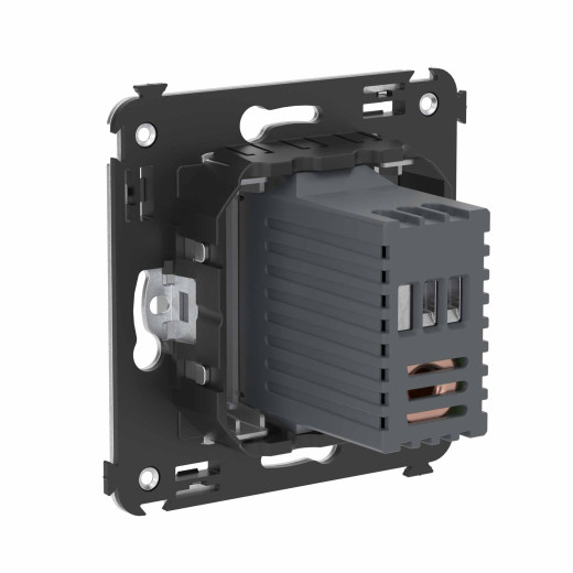 Диммер поворотный в стену, Avanti, закаленная сталь