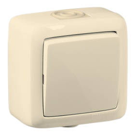 Hegel Альфа IP44 наруж Слоновая кость ВА10-211-01 Выключатель 1-клавишный, брызгозащищенный