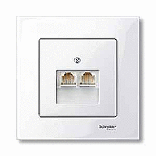 MERTEN ЦЕНТР.ПЛАТА д/розетки RJ45, 2 поста, ПОЛ.БЕЛЫЙ, SM