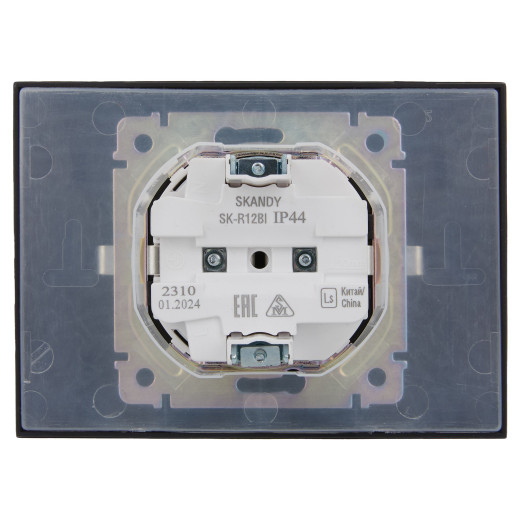 SKANDY Роз. 2-я с кр. 16А в сб IP44 SK-R12Bl черн. IEK