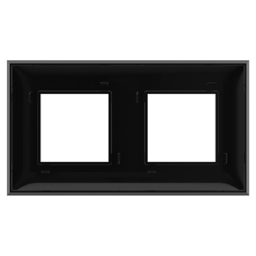 Рамка 2 поста (4 мод.), Avanti, черный квадрат