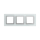 Рамка из натурального стекла 3 поста (6 мод.), Avanti, светло-серая