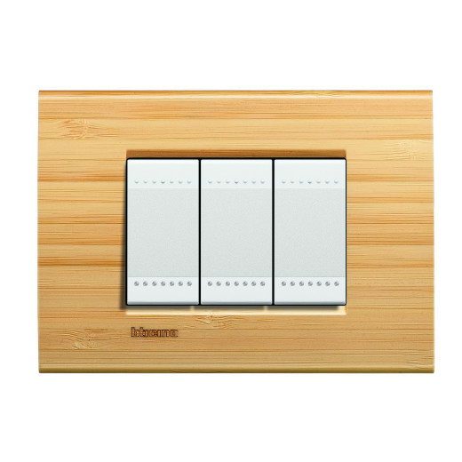 Livinglight Рамка прямоугольная, 3 модуля, цвет Бамбук