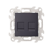 Simon 24 Графит Розетка 2хRJ45 кат. 5е UTP