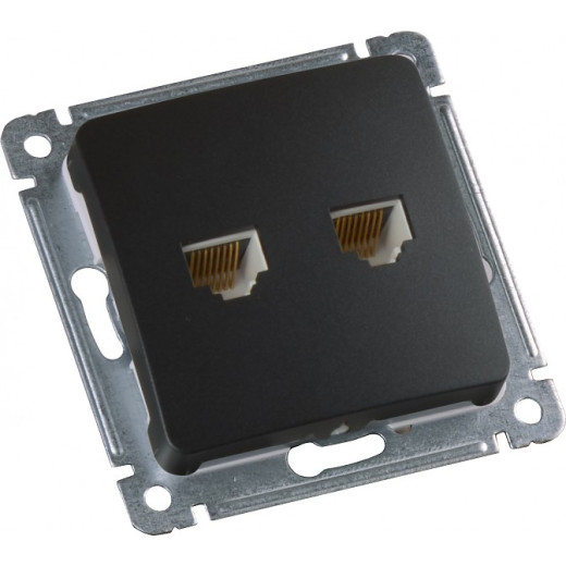 РСКК-440-08 Розетка компьютерная скрытой установки, механизм, цвет черный