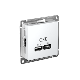 Systeme Electric AtlasDesign Лотос Розетка USB А+С, 5В/2,4 А, 2х5В/1,2 А, механизм