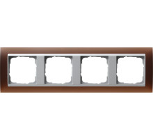 Gira Event Opaque Темно-коричневый/Алюминий Рамка 4-ая