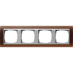 Gira Event Opaque Темно-коричневый/Алюминий Рамка 4-ая