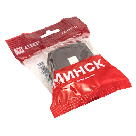 Розетка Phone 1-местная ОП Минск тёмное дерево EKF