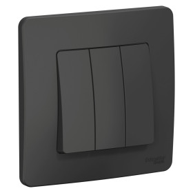 Systeme Electric Blanca внутр Антрацит Выключатель 3-клавишный, 10А, 250B