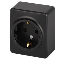 ЭРА Розетка Эксперт 11-2203-05 2P+E Schuko IP20 16A-250В ОУ антрацит