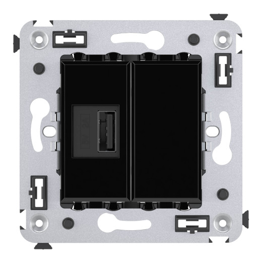 USB зарядное устройство в стену 2.1 А, Avanti, черный квадрат