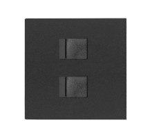 Simon 100 Черный матовый Накладка розетки 2xRJ45