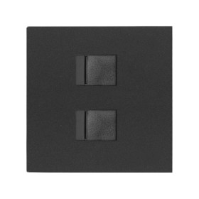 Simon 100 Черный матовый Накладка розетки 2xRJ45