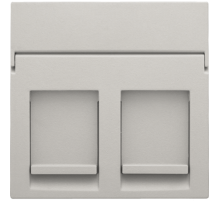 Niko Серый Накладка на розетку RJx2