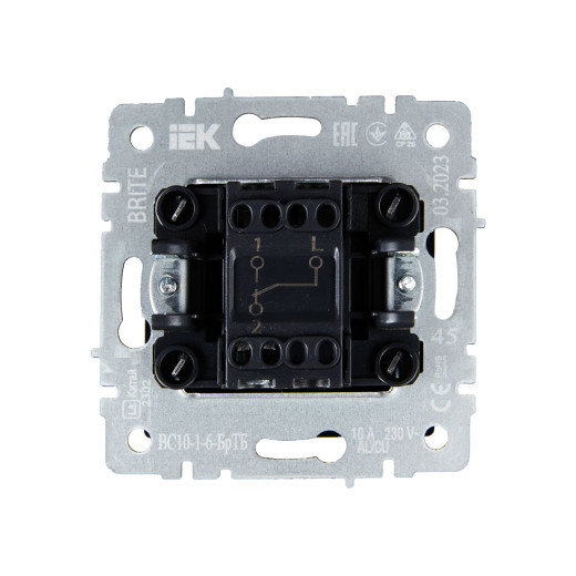 BRITE Выключ. 1-кл. прох. 10А ВС10-1-6-БрТБ бр. IEK