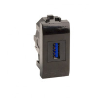 DKC Brava USB 3.0 розетка, Brava, черная, 1 мод.