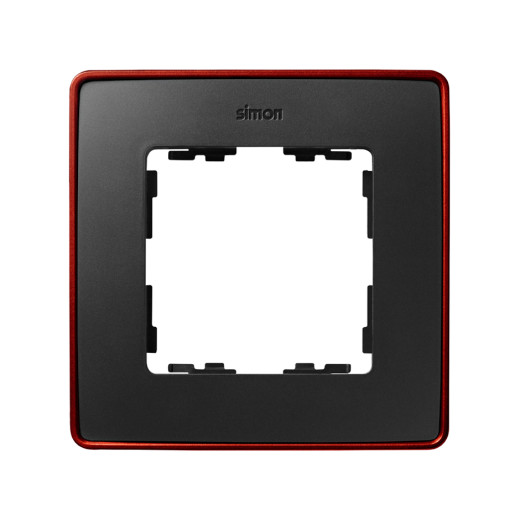 Simon 82 Detail Рамка, 1 пост, графит, красное основание