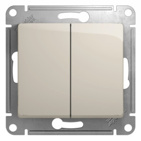 Systeme Electric Glossa Молочный Переключатель 2-клавишный, сх.6,10AX