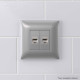 Компьютерная розетка RJ-45 без шторки в стену, кат.6А двойная экранированная, Avanti, закаленная сталь