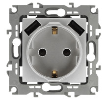 ЭРА Розетка Серия 12 12-4109-03 2P+E 16A-250В штор. с 2xUSB 5В-3А алюминий