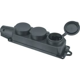 Navigator Колодка 61 372 NCA-BLR2-03-16A-E-IP44-BL 3гн с/з каучук черная