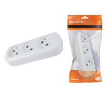 TDM Колодка розеточная 3 гнезда 2П б/з 10А 250В белая