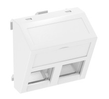 OBO Bettermann Корпус розетки компьютерной двойной тип C (наклонный) 45x45 мм, 1 модуль Modul45, белый