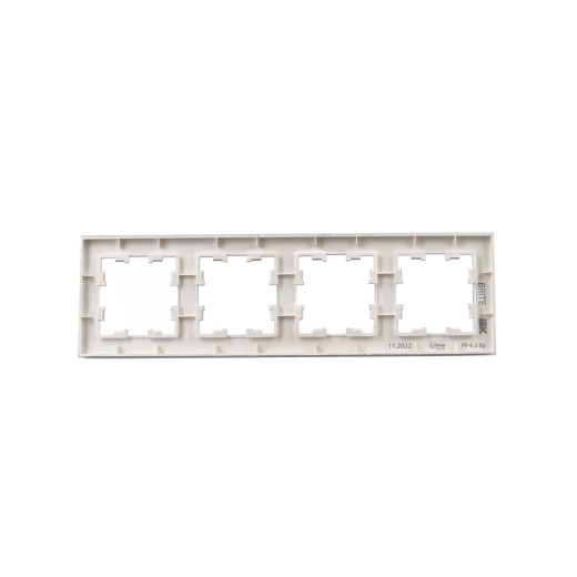 BRITE Рамка 4-мест. РУ-4-2-Бр стекло розовый матовый IEK