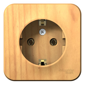 Systeme Electric Blanca наруж Ясень Розетка с/з без шторок 16А, 250В, изолир. пластина