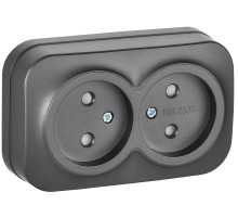 IEK GLORY Роз. 2-я без з/к с з/ш о/у 10А РСш22-2-ХСм ст м.