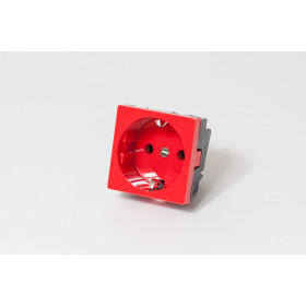 SPL Розетка 2К+3 Mosaic 45х45 электрическая с заземляющим контактом красная (SPL - 200009)