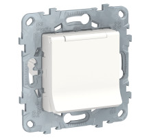 Schneider Electric Unica New Бел Розетка с/з со шторками, с крышкой, 16А, 250В, IP40