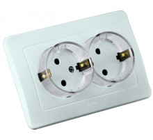 Hegel Мастер внутр Белая РС16-381 Розетка с/з двойная