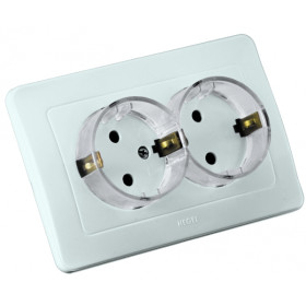 Hegel Мастер внутр Белая РС16-381 Розетка с/з двойная