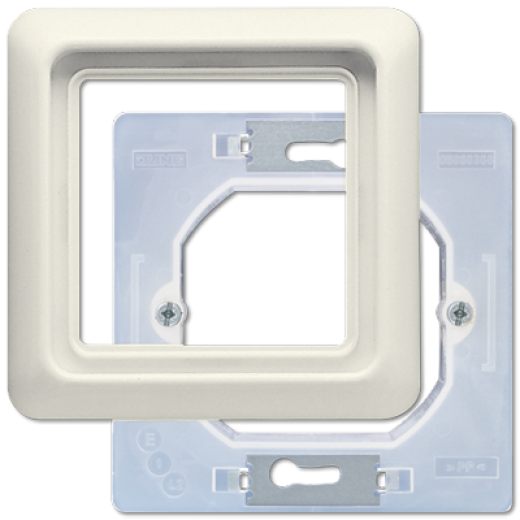 Рамка 90×90 мм, в комплекте с уплотнительной мембраной для установки изделий серии WU 600, слоновая кость