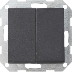 Gira System 55 Выключатель  кнопочн. 2-х клав. самовозврат.\ Переключатель 2-местн.