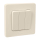 Выключатель трёхклавишный - Legrand/Daccord Inspiria - 10АХ 250В винтовые зажимы - слоновая кость