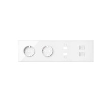 Simon 100 Белый глянец Кит 4 поста, фронт. Накладка на 2 розетки Schuko + 2 з/у USB SC + 2 розетки RJ45