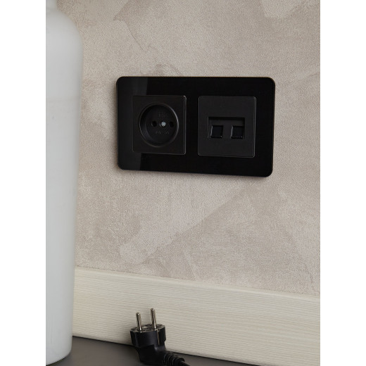 BRITE Рамка 2-мест. РУ-2-2-Бр стекло черн. RE IEK