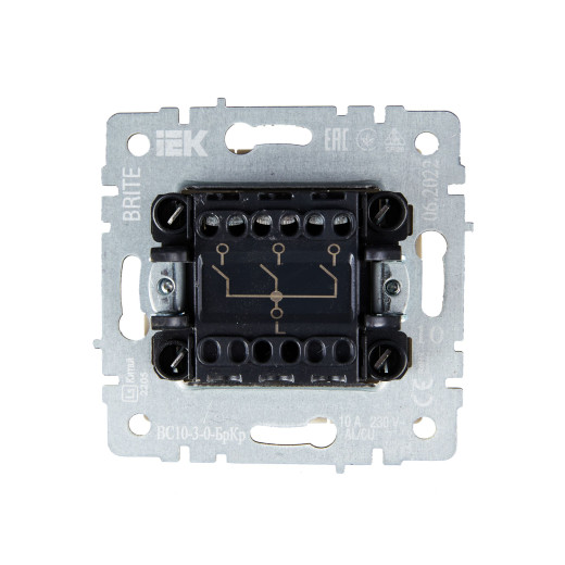 BRITE Выключ. 3-кл. 10А ВС10-3-0-БрКр беж. IEK