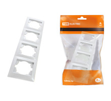 TDM Рамка 4-х постовая вертикальная белая 