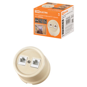 TDM Розетка двойная телефонная RJ11 сл. кость «Болонь»