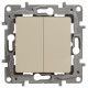Переключатель двухклавишный - Legrand Etika - 10A 250В безвинтовые зажимы - слоновая кость