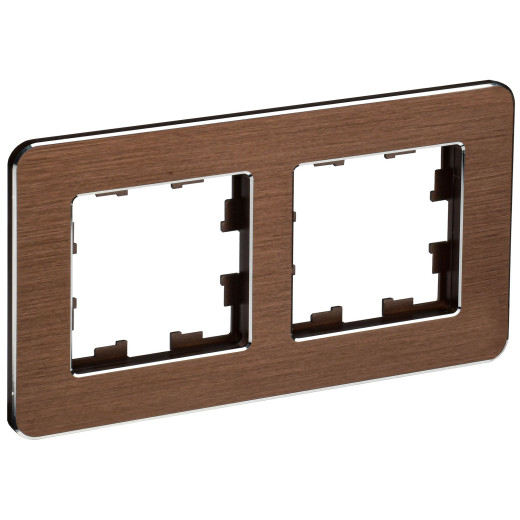 BRITE Рамка 2-мест. РУ-2-1-Бр металл коричн. RE AL IEK