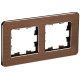 BRITE Рамка 2-мест. РУ-2-1-Бр металл коричн. RE AL IEK